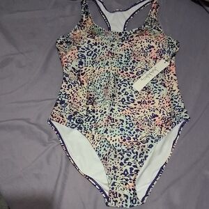 Nicole Miller Multicolor Leopard Print One Piece Swimsuit